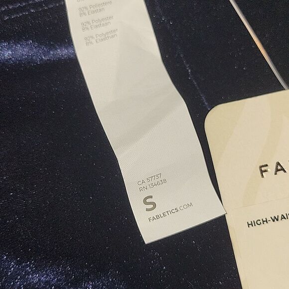 NWT Fabletics Blue velvet velour biker shorts stretch active Small - Picture 6 of 8